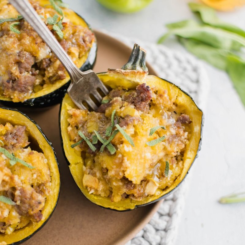 Sausage Stuffed Acorn Squash Recipe - National Turkey Federation