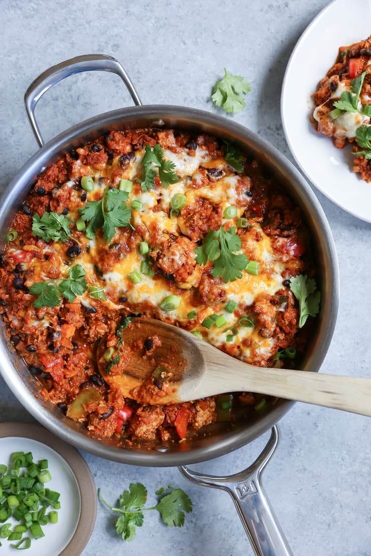 Turkey Black Bean Enchilada Skillet with Sweet Potato Rice - National ...