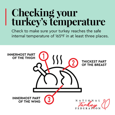 Proper Thermometer Probe Placement in Turkeys